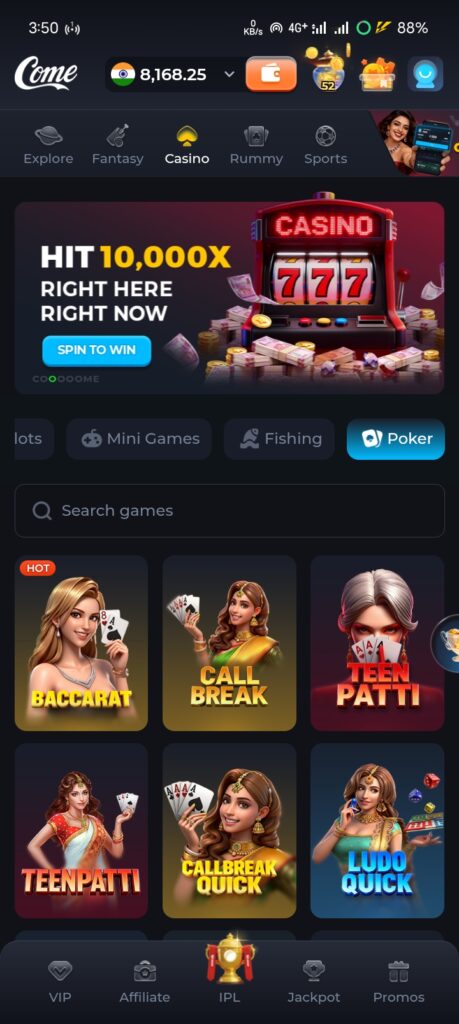 comegame, come app, new come game apk download come game rummy & slots game, sports fantasy come game